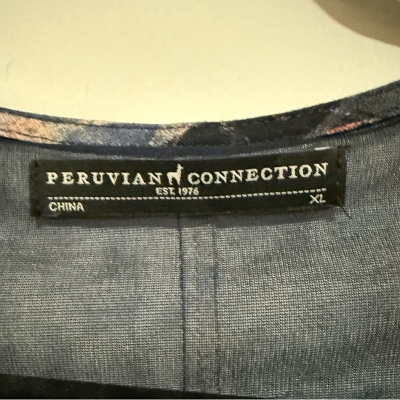 Peruvian Connection Patterned Faux Wrap Dress Size XL - Picture 9 of 10